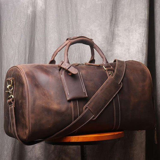 Men's Luxury Leather Retro Hand Luggage Bag