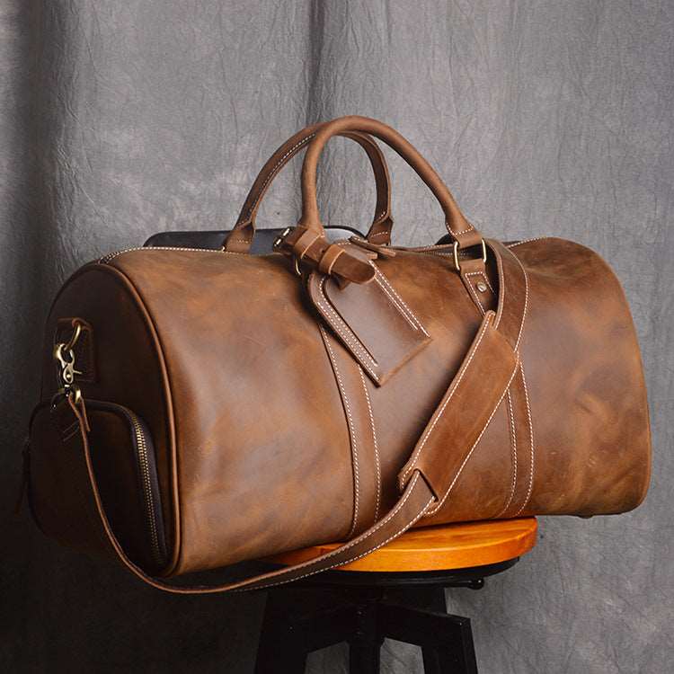 Men's Luxury Leather Retro Hand Luggage Bag