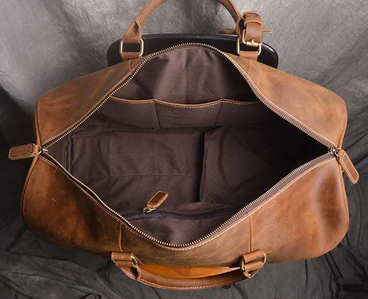 Men's Luxury Leather Retro Hand Luggage Bag