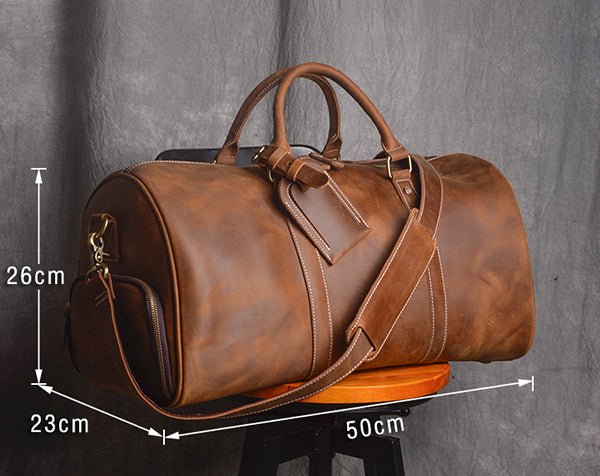 Men's Luxury Leather Retro Hand Luggage Bag