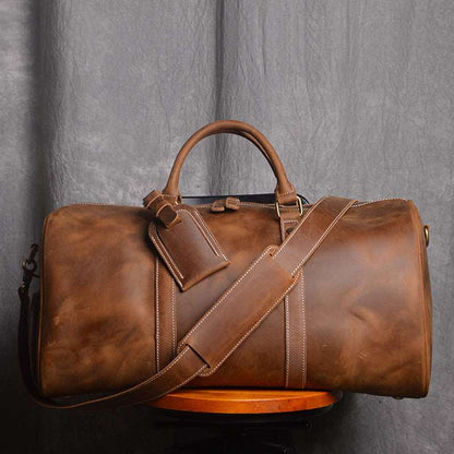 Men's Luxury Leather Retro Hand Luggage Bag
