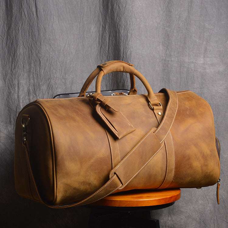 Men's Luxury Leather Retro Hand Luggage Bag