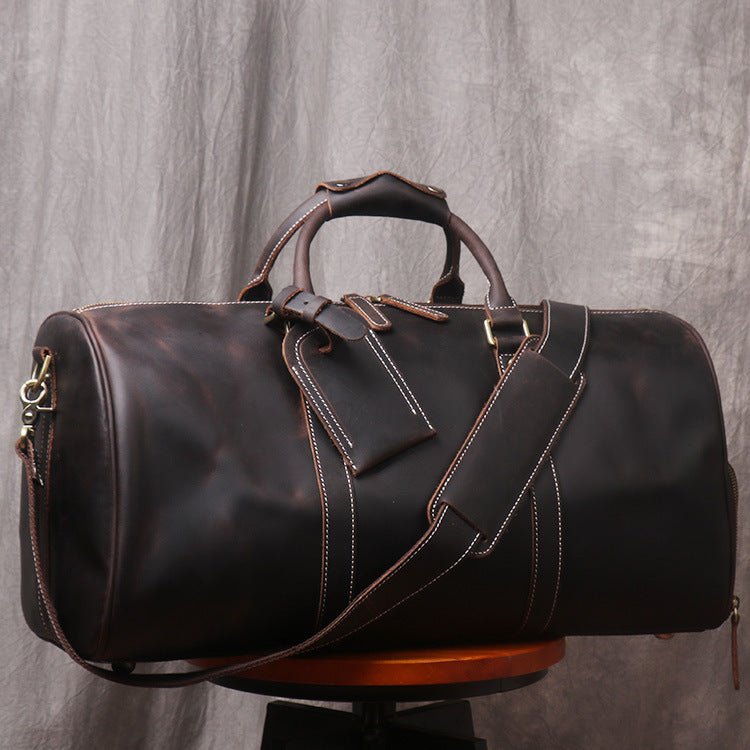 Men's Luxury Leather Retro Hand Luggage Bag