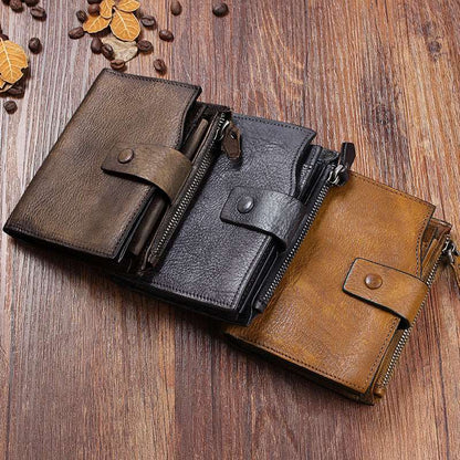 Men's Luxury Leather Retro Short Wallet