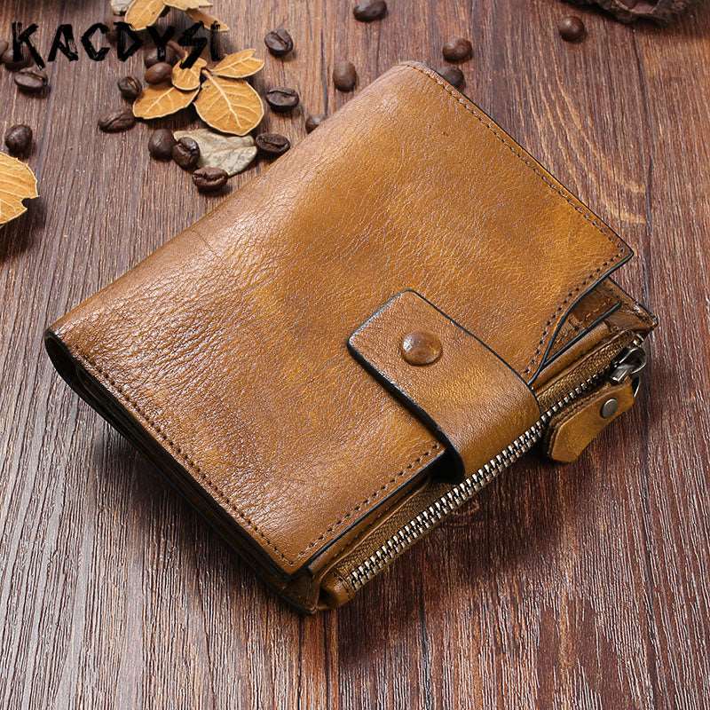 Men's Luxury Leather Retro Short Wallet