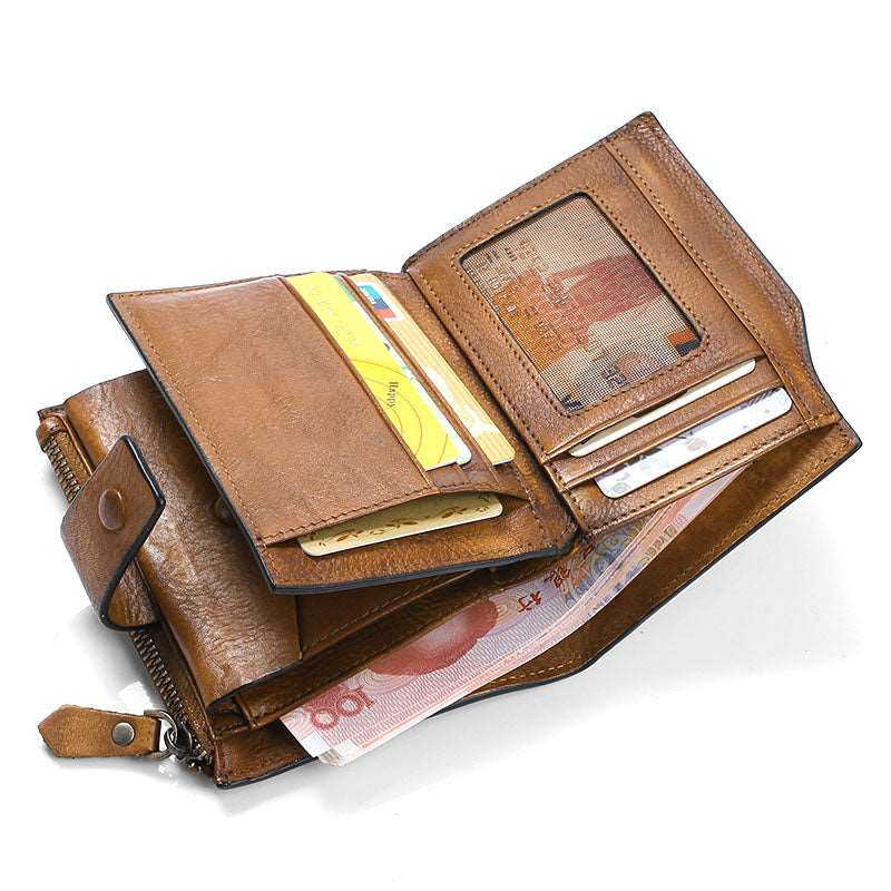 Men's Luxury Leather Retro Short Wallet