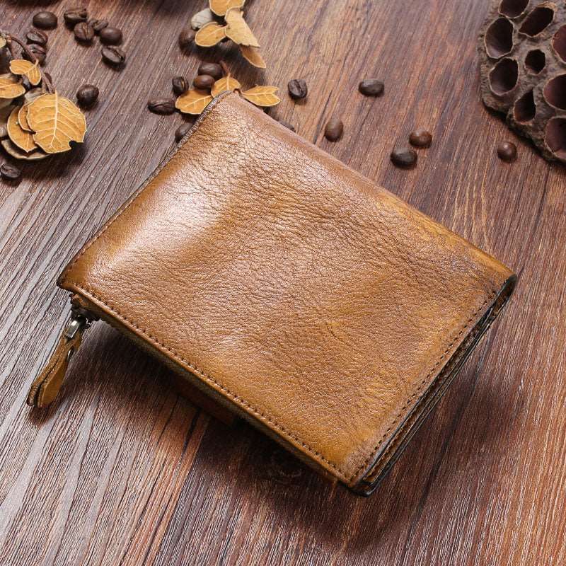 Men's Luxury Leather Retro Short Wallet