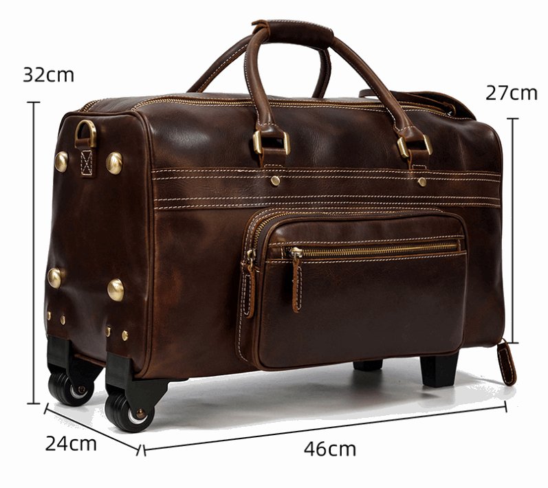 Sac de voyage trolley en cuir de luxe pour hommes