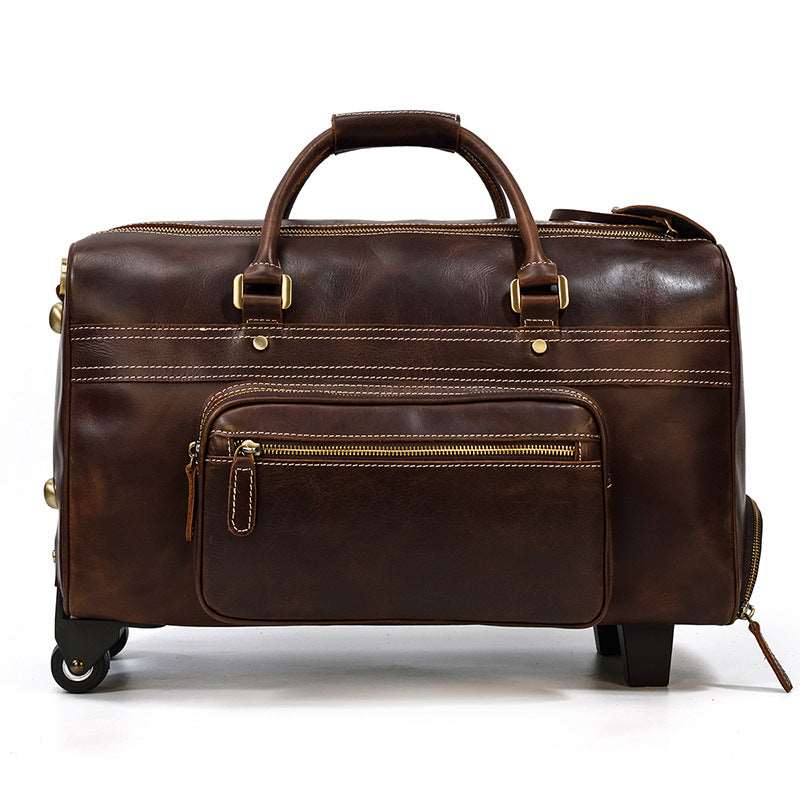 Sac de voyage trolley en cuir de luxe pour hommes