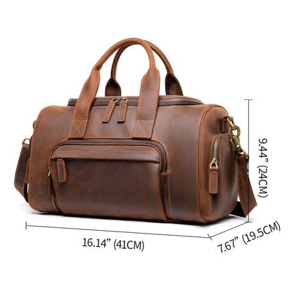 Men's Luxury Retro Leather Large Capacity Luggage Bag