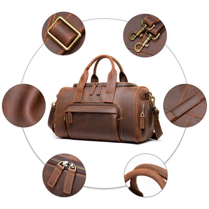 Men's Luxury Retro Leather Large Capacity Luggage Bag