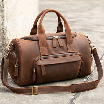 Men's Luxury Retro Leather Large Capacity Luggage Bag