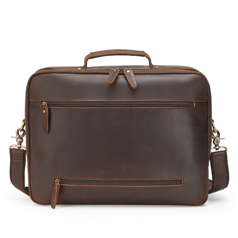 Men's Luxury Vintage Leather Briefcase Laptop Bag