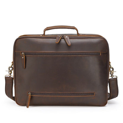 Men's Luxury Vintage Leather Briefcase Laptop Bag