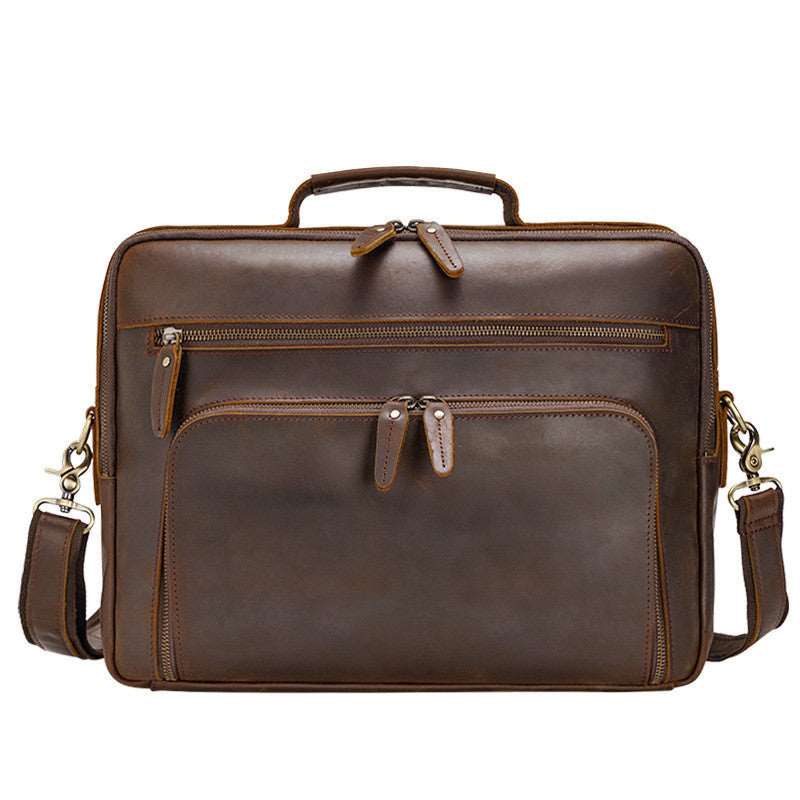 Men's Luxury Vintage Leather Briefcase Laptop Bag