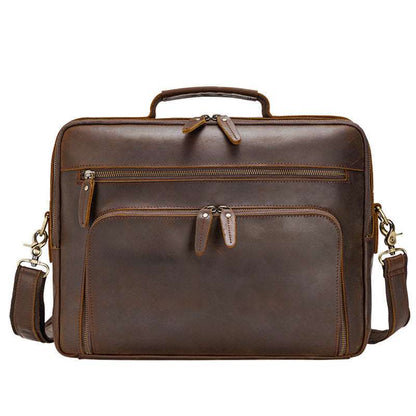 Sac pour ordinateur portable de luxe en cuir vintage pour hommes