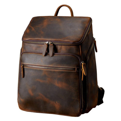 Men's Luxury Vintage Leather Computer Backpack
