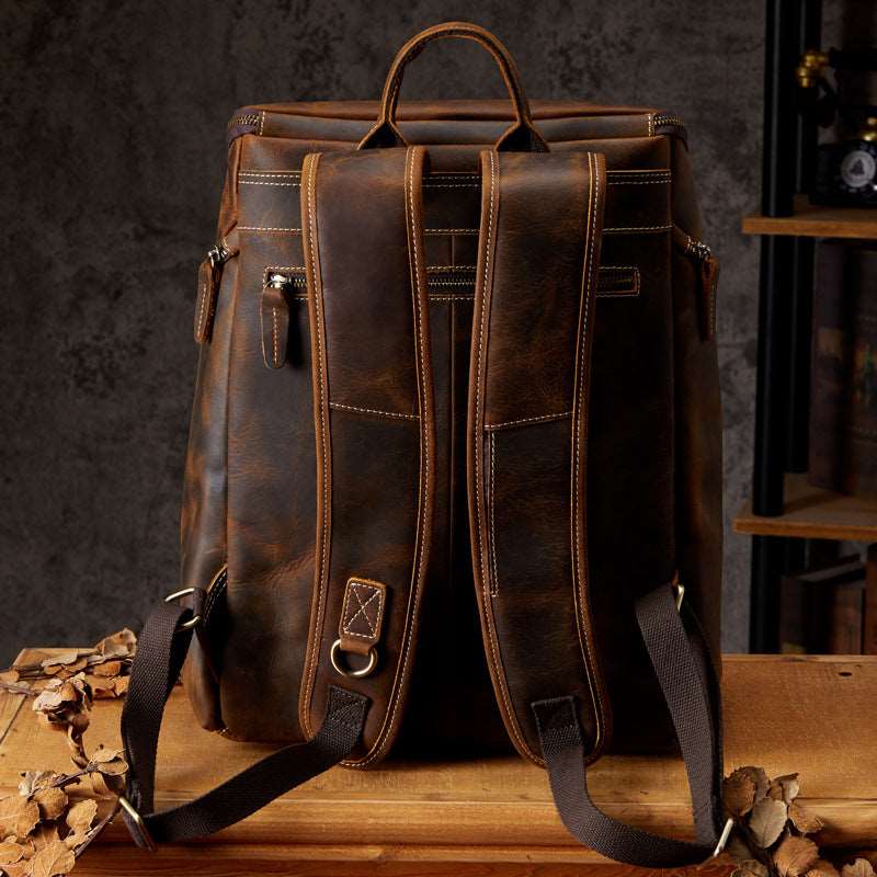 Men's Luxury Vintage Leather Computer Backpack