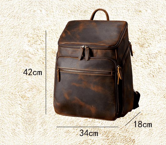 Men's Luxury Vintage Leather Computer Backpack