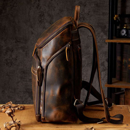 Men's Luxury Vintage Leather Computer Backpack