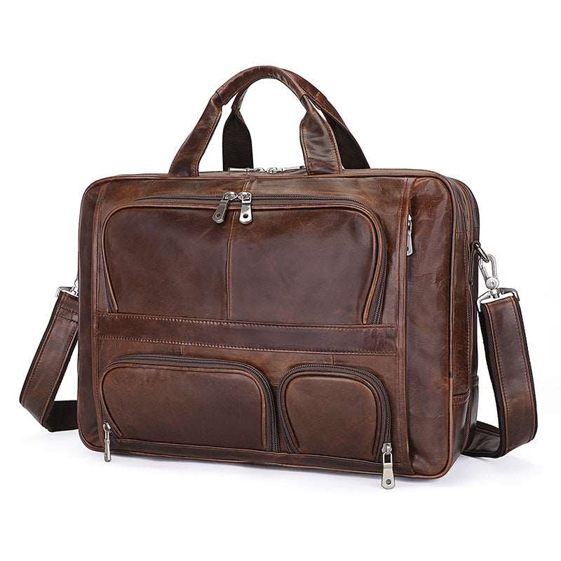 Men's Luxury Wax Leather Shoulder Bag