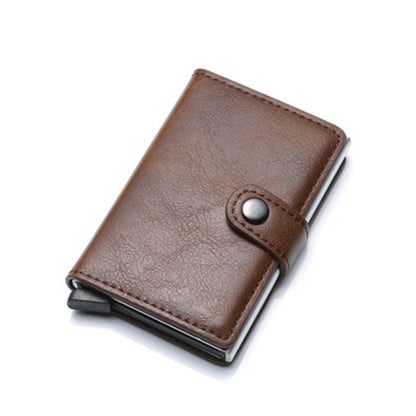 Men's RFID Anti-theft Aluminum Synthetic Leather Wallet