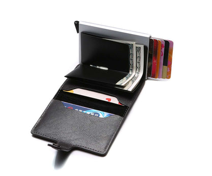 Men's RFID Anti-theft Aluminum Synthetic Leather Wallet