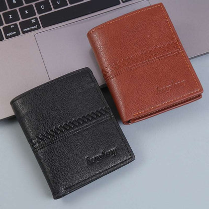 Men's Short Synthetic Leather Wallet