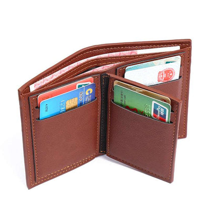 Men's Short Synthetic Leather Wallet