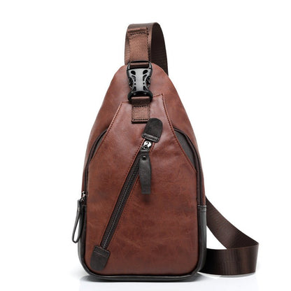 Men's Synthetic Leather Chest Shoulder Messenger Bag