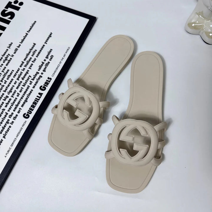 Interlocking G Cut-Out Slide Women Sandals