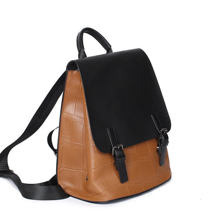 Women's Genuine Leather Assorted Color Simple Backpack