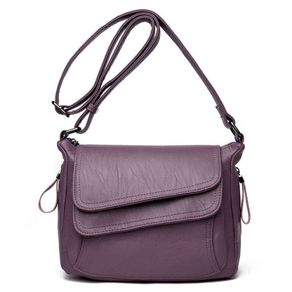 Women's Leather Messenger Shoulder Crossbody Bag