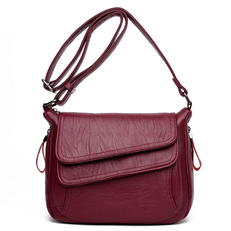 Women's Leather Messenger Shoulder Crossbody Bag