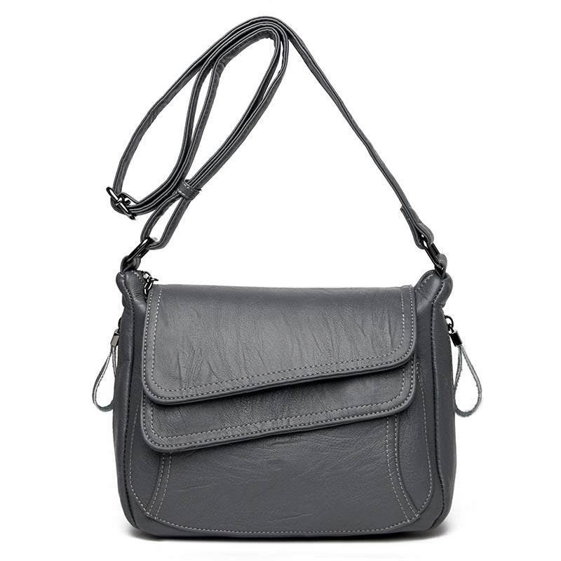 Women's Leather Messenger Shoulder Crossbody Bag