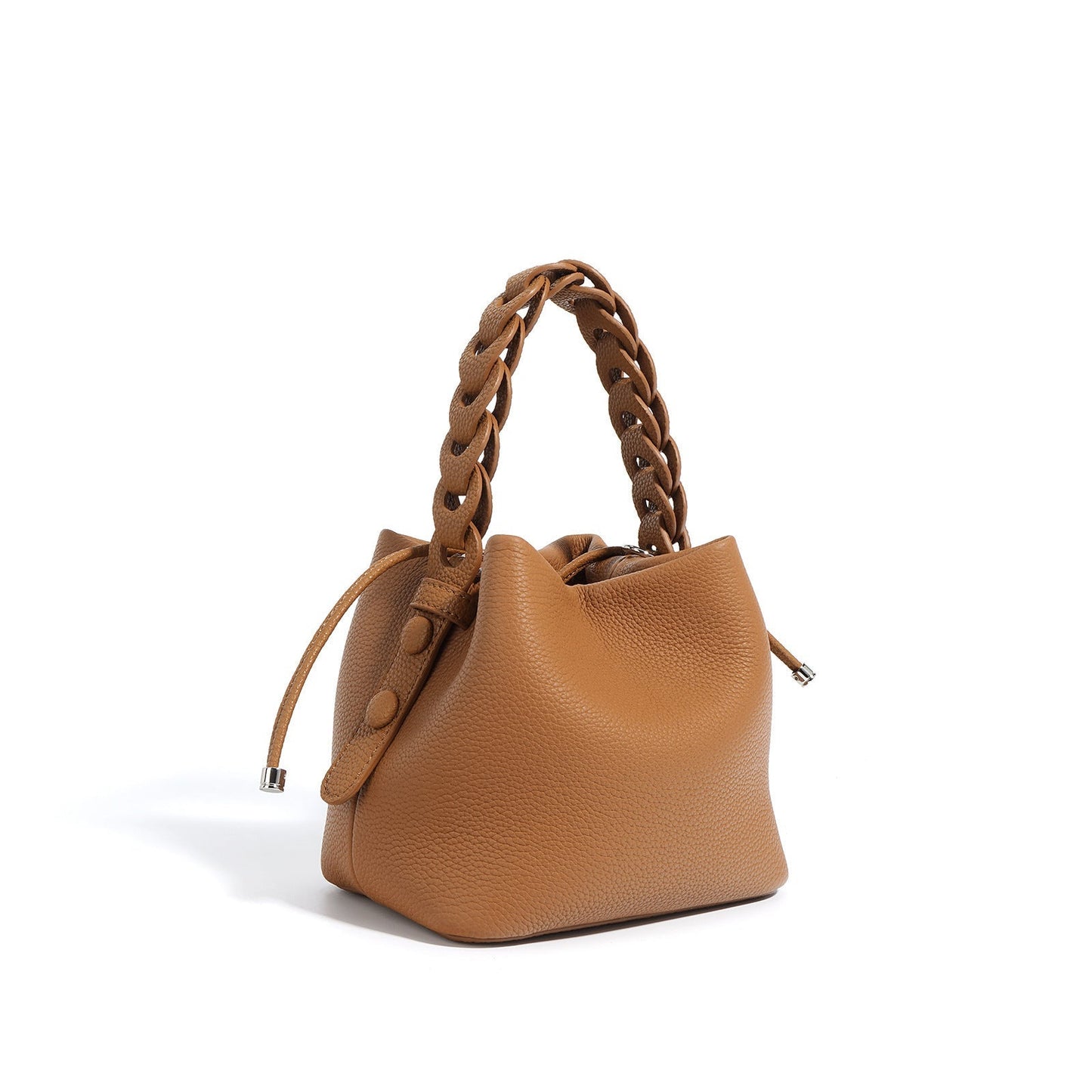 Sac seau de luxe en cuir véritable pour femmes, printemps