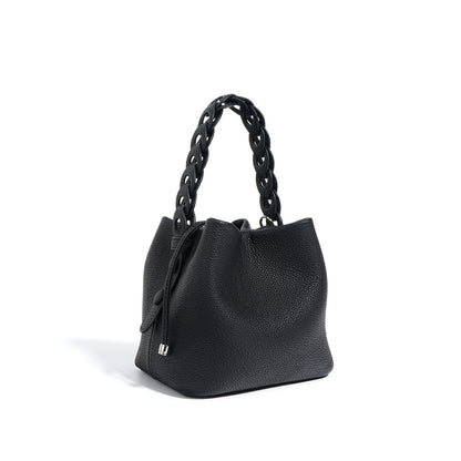 Sac seau de luxe en cuir véritable pour femmes, printemps