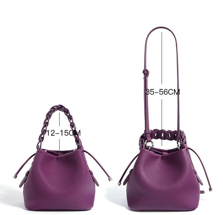 Women's Luxury Genuine Leather Bucket Bag Spring