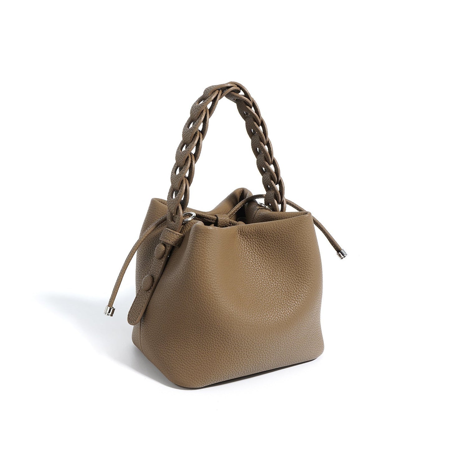 Sac seau de luxe en cuir véritable pour femmes, printemps