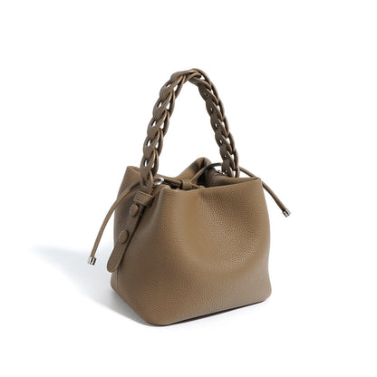 Women's Luxury Genuine Leather Bucket Bag Spring