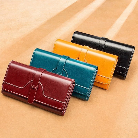 Women's Luxury Large Vintage Buckle Wallet