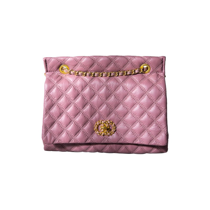 Sac à bandoulière en cuir de luxe à motif diamant pour femme