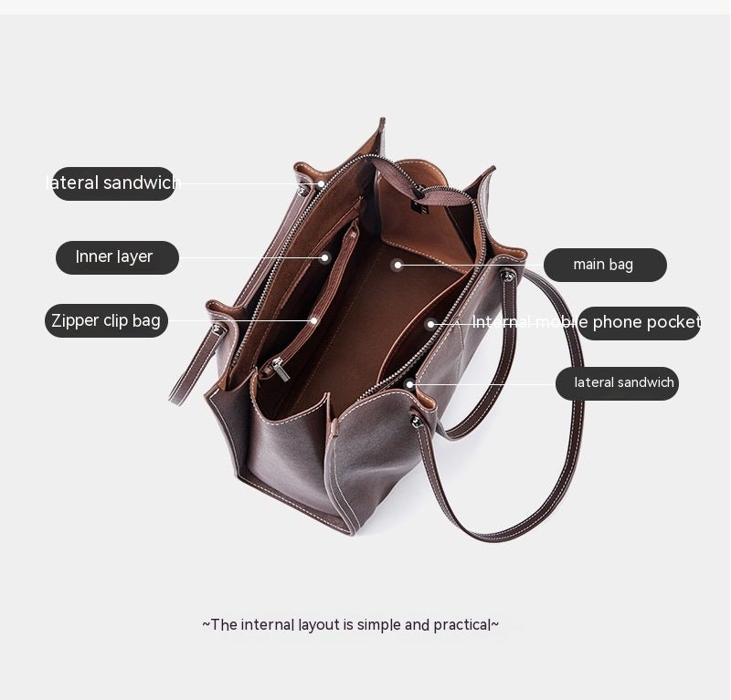 Women's Luxury One Shoulder Capacity Commuter Bag