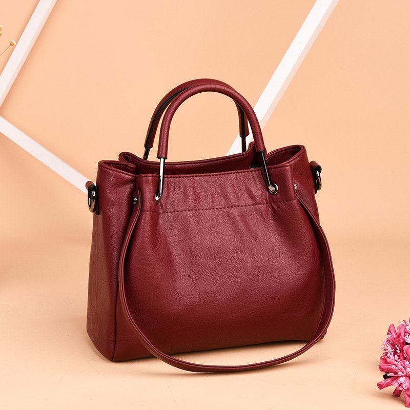 Women's Retro Leather Bucket Tote