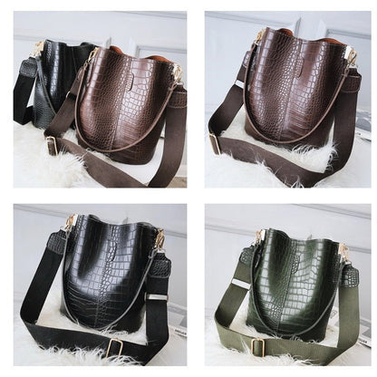 Sac seau rétro reptile pour femme