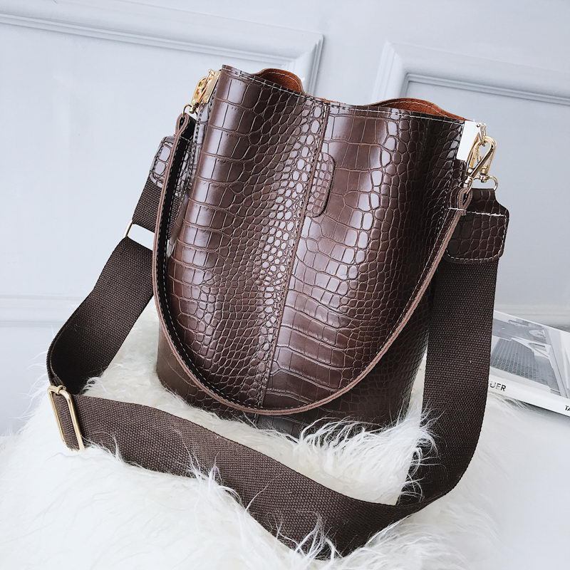 Sac seau rétro reptile pour femme