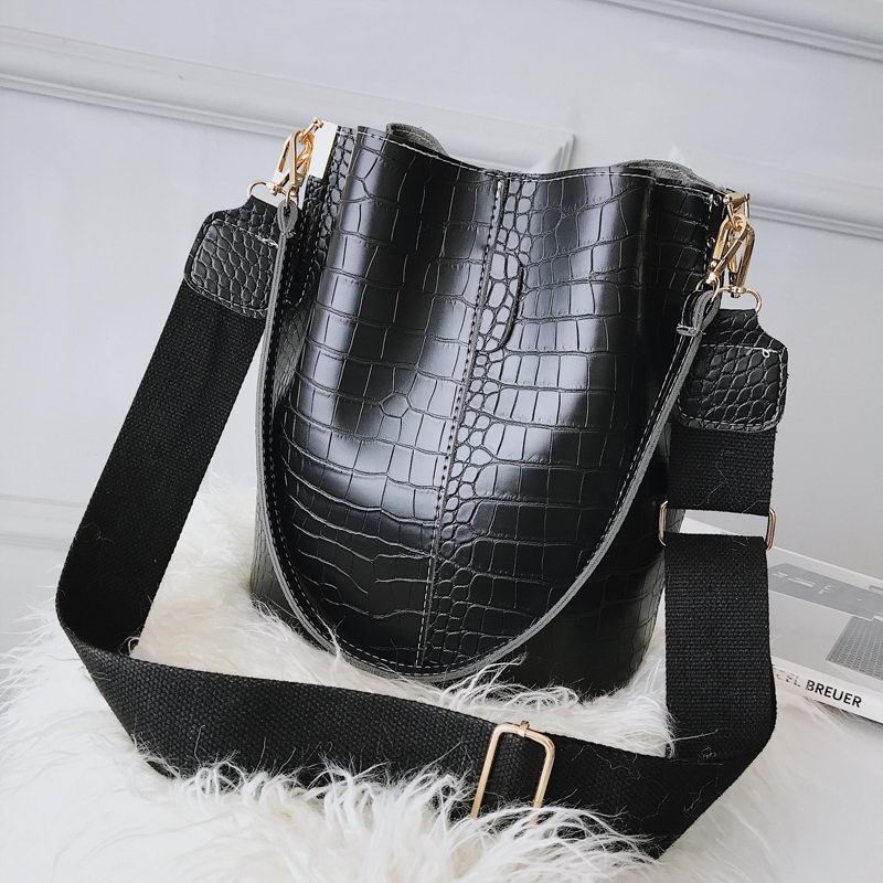 Sac seau rétro reptile pour femme