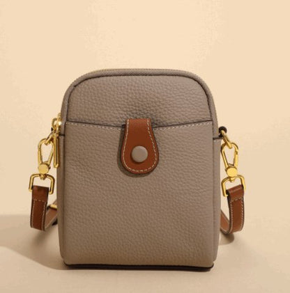 Petit sac à bandoulière pour téléphone portable en cuir de vachette pour femme