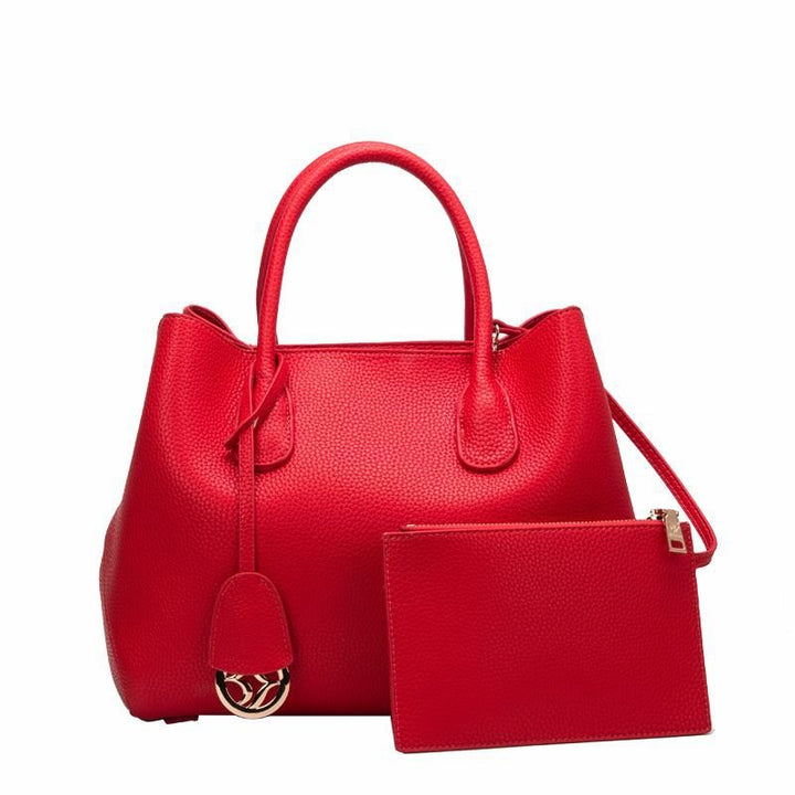 Women's Top Layer Cowhide Lychee Pattern Shoulder Bag