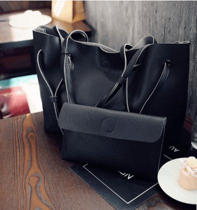 Women's Two-Piece Shoulder Tote Bag and Clutch